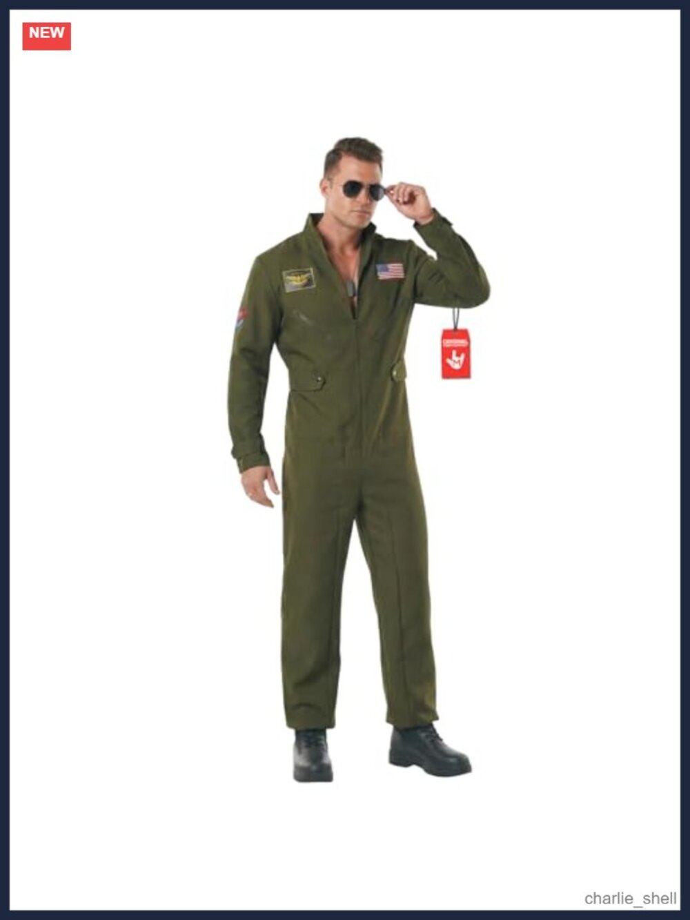 Morph Pilot Costume Men Flight Suit Aviator Jumpsuit Halloween